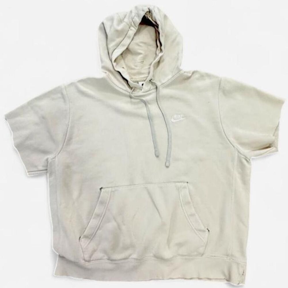 Nike Cropped Sleeve Distressed Hoodie